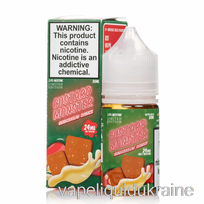 Vape Liquid Ukraine Gingerbread Crunch - Custard Monster Salts - 30mL 48mg